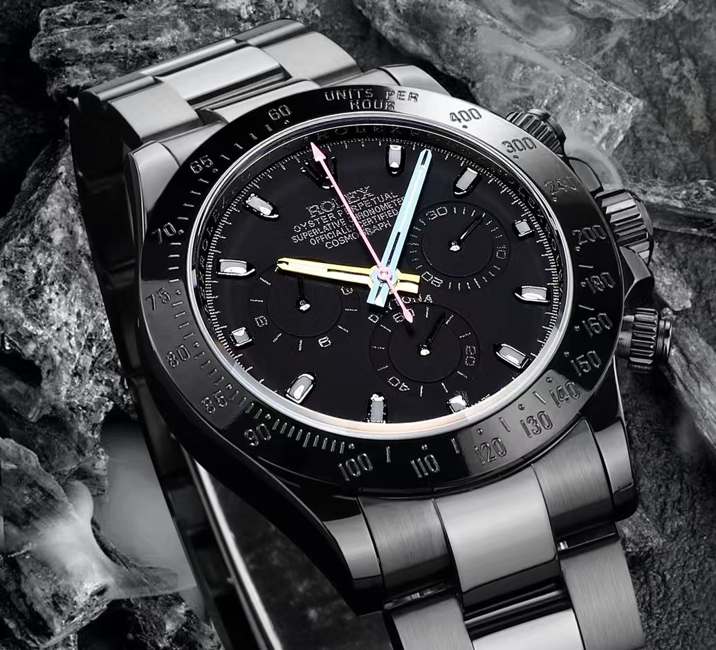 NEW 2025 ROLEX  40mm 機械式腕時計 高級カーボンブラックシリーズ