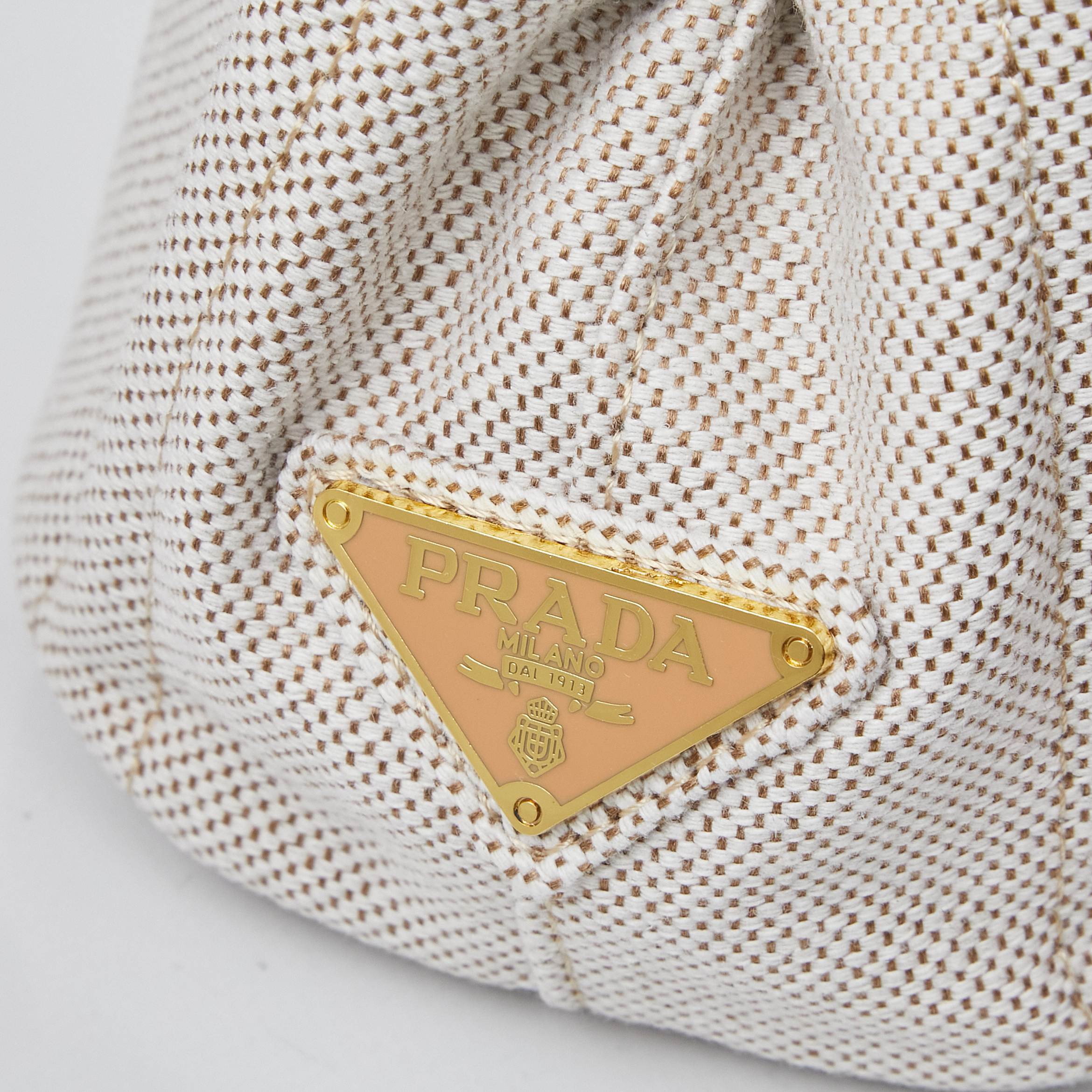 PRADA 新作発売 2025年サマーコレクション リネン混レザーコンビ トートバッグ