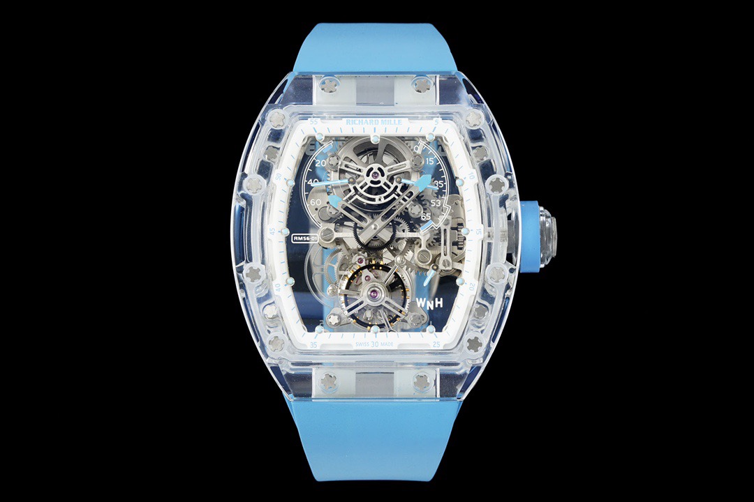 『RICHARD MILLE』リシャール・ミル 腕上の建築家 ブルーサファイアの奇跡 RM 56-01 クリスタル腕時計 機械式時計