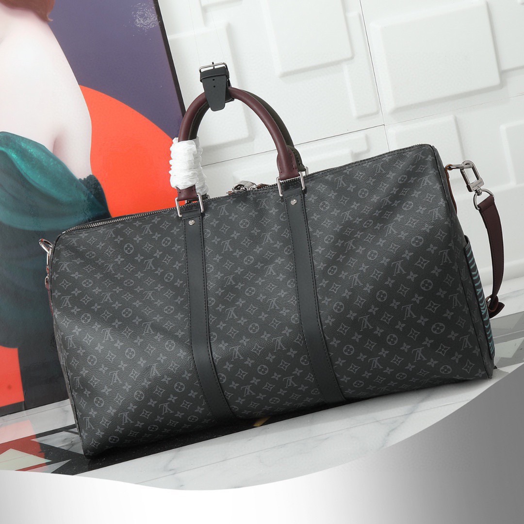 LOUIS VUITTON ルイ・ヴィトン  KEEPALL BANDOULIERE トラベルバッグ パッチワーク ジムバッグ ハンドバッグM56856 黒花