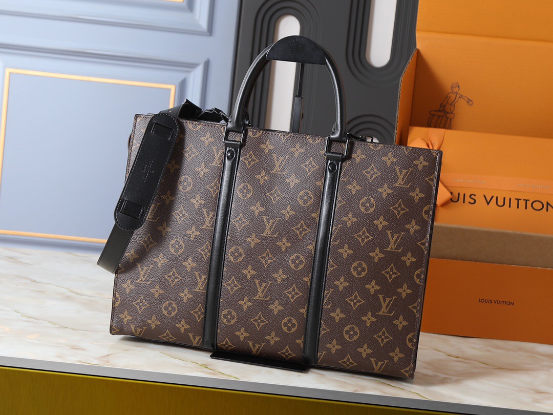 ルイ・ヴィトン LV 2026新作 M45265 Sac Plat Horizontal Zippé ブリーフケースハンドバッグ（男性用）