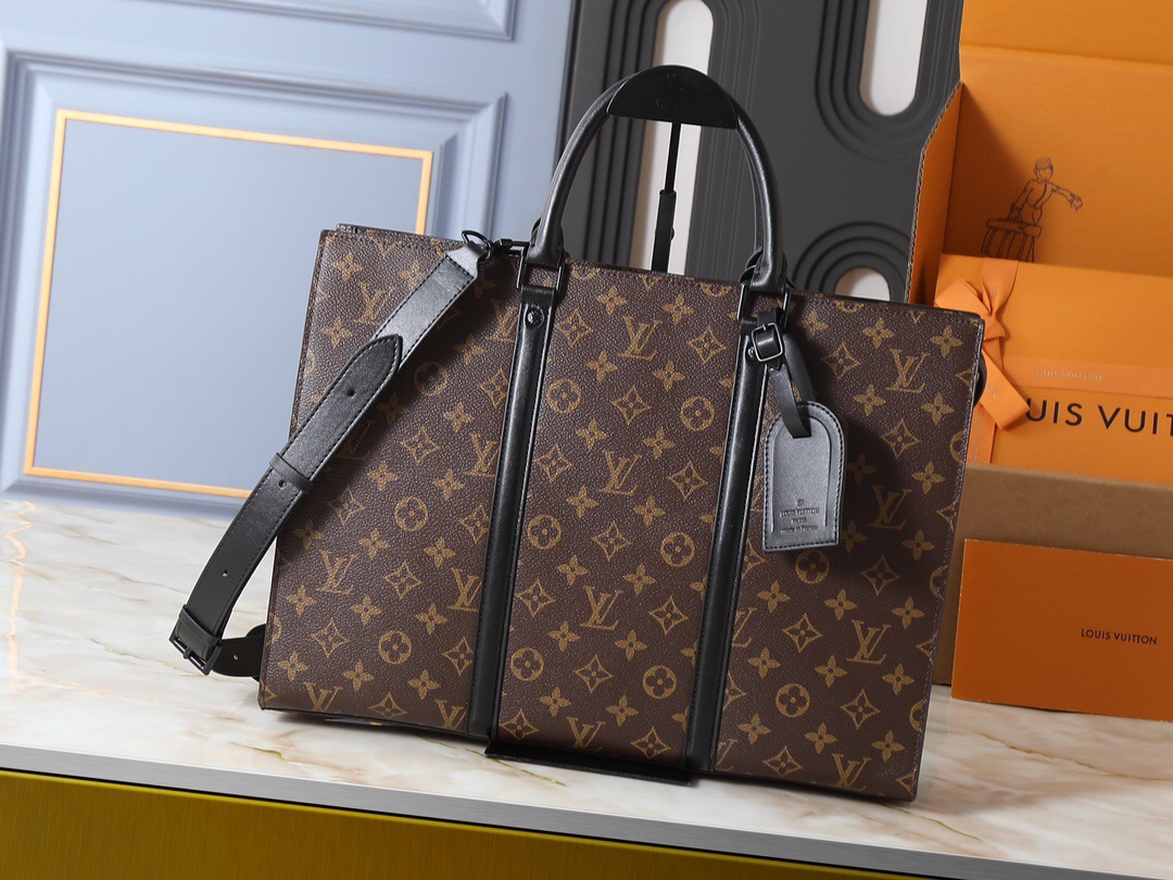 ルイ・ヴィトン LV 2026新作 M45265 Sac Plat Horizontal Zippé ブリーフケースハンドバッグ（男性用）