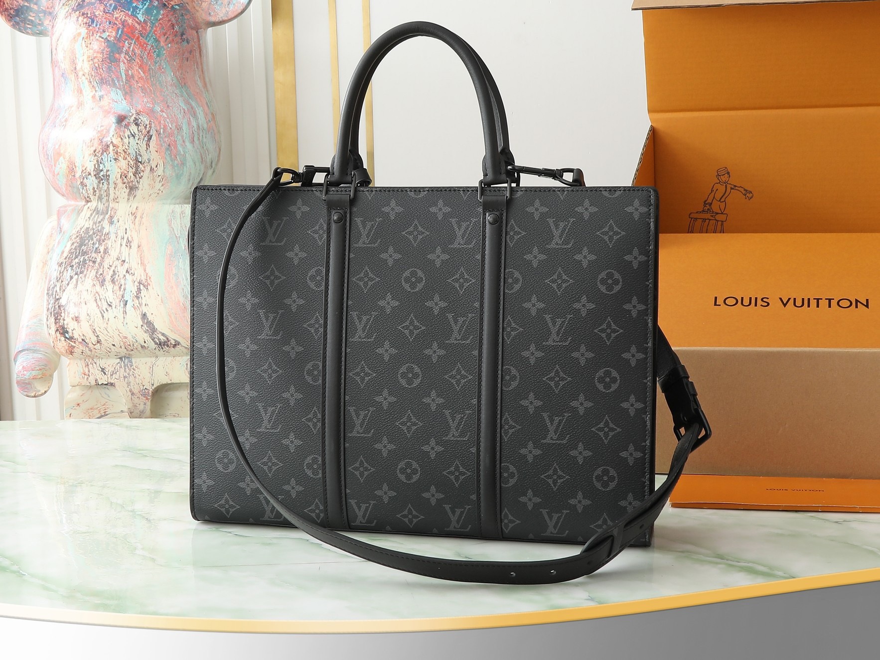 ルイ・ヴィトン LV 2026新作 M45265 Sac Plat Horizontal Zippé ブリーフケースハンドバッグ（男性用）