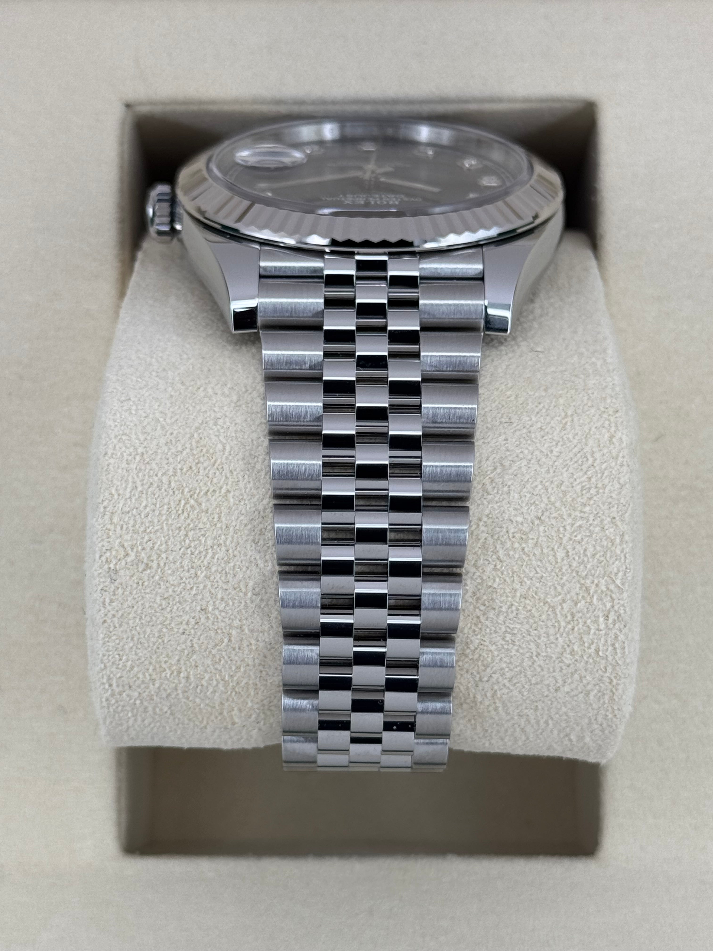 NEW 2025ロレックスデイトジャスト41ミリメートル126334ステンレススチールジュビリーブルーダイヤモンドダイヤル