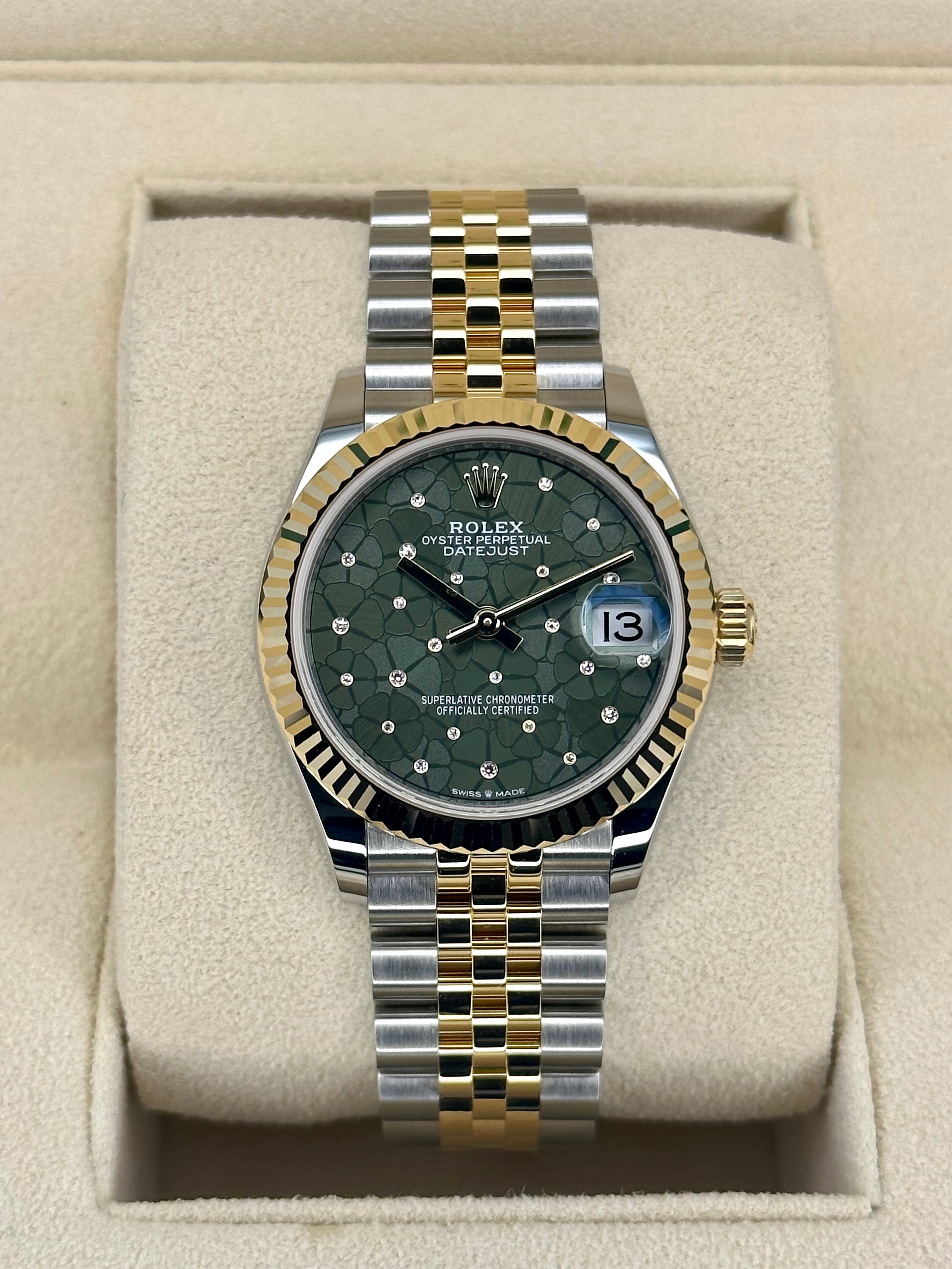 NEW 2024 ロレックス レディデイトジャスト 31mm 278273 ツートーンフローラルモチーフダイヤル