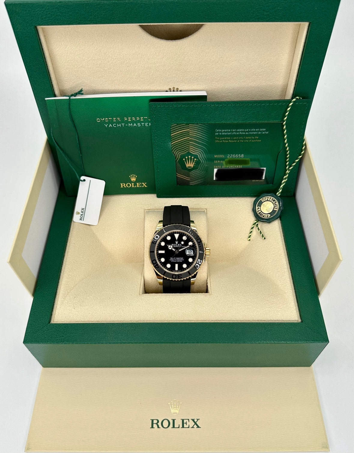 NEW 2024 ロレックス ヨットマスター 42mm 226658 ゴールド オイスターフレックス ブラックダイヤル