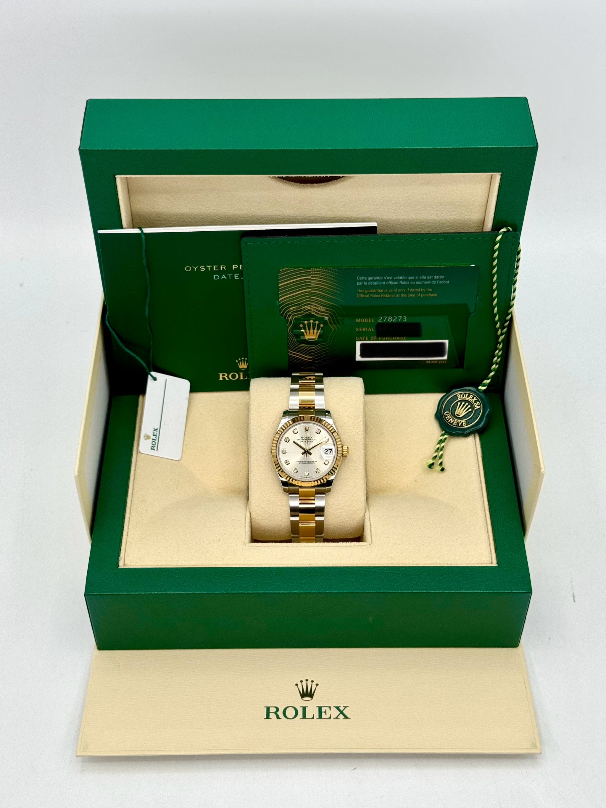 NEW 2024 ロレックス レディデイトジャスト 31mm 278273 ツートーンシルバーダイヤダイヤル