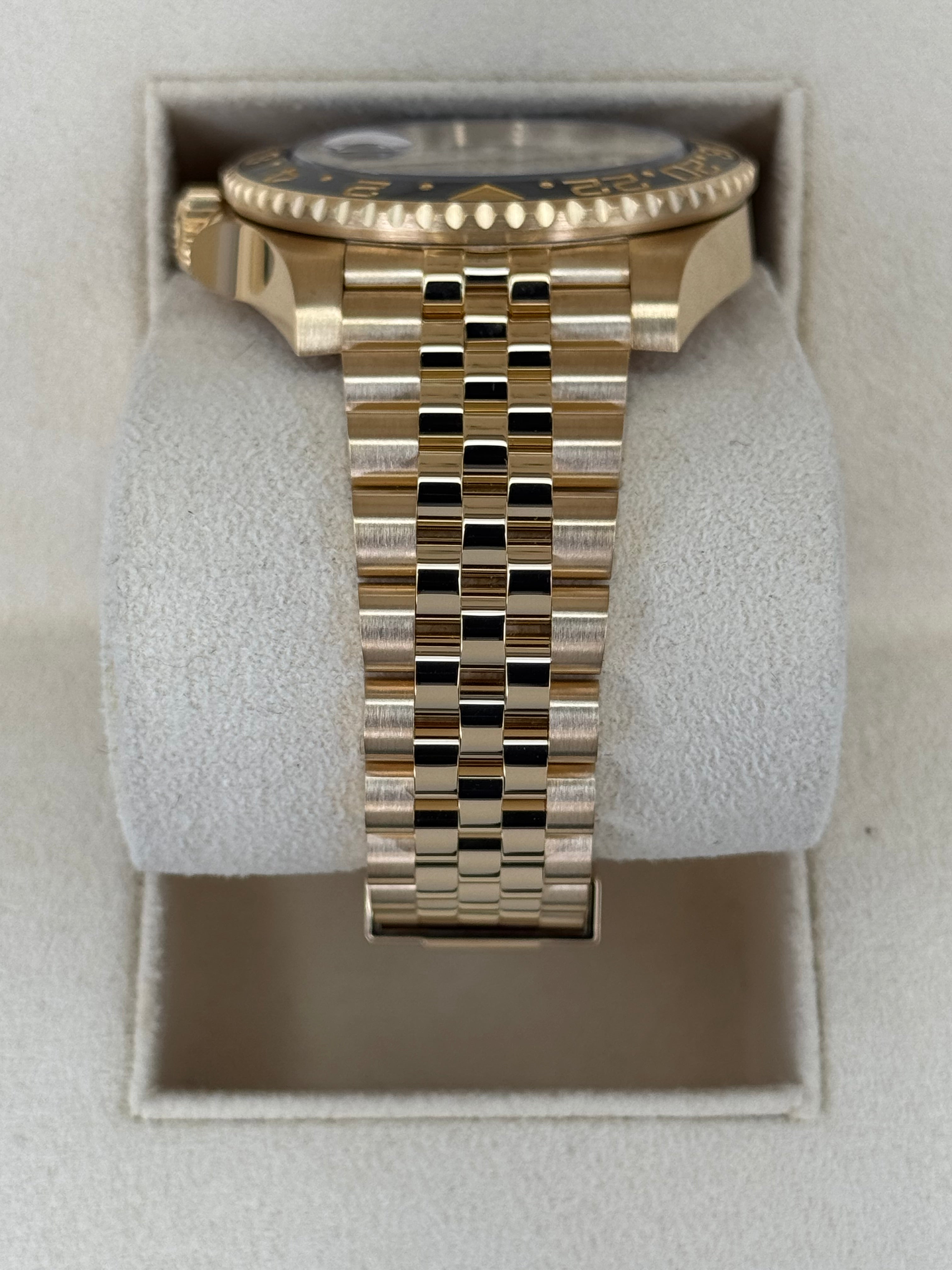 2023 Rolex GMT Master II 40mm 126718GRNR Yellow Gold Jubilee Black Dial