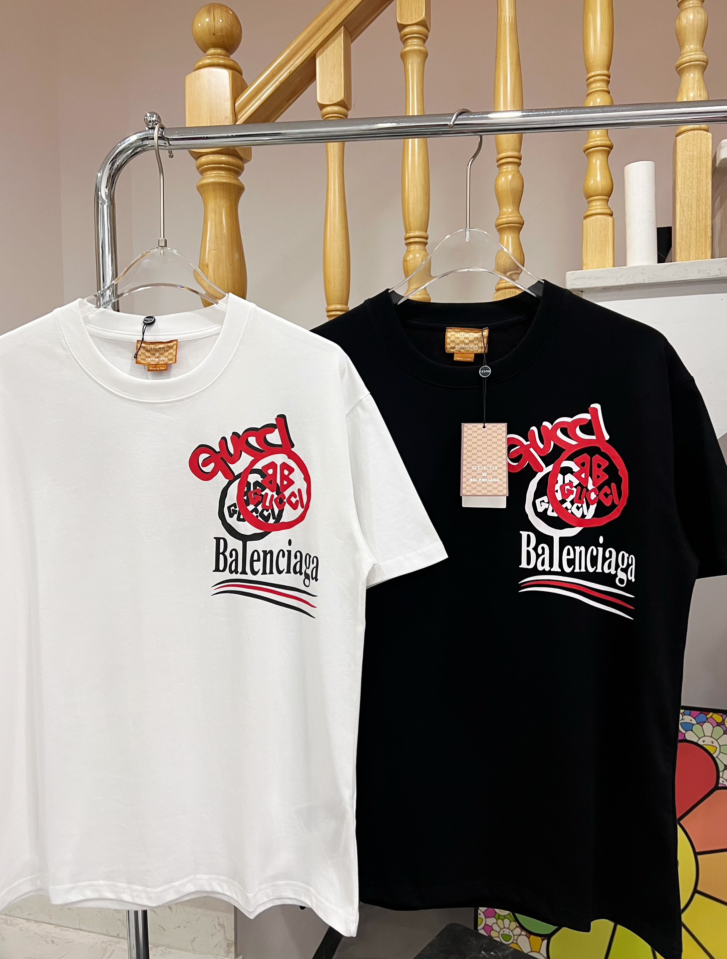 【Gucci ✖️ BALENCIAGA 】（グッチ✖️ バレンシアガ ）半袖Tシャツ 男女兼用