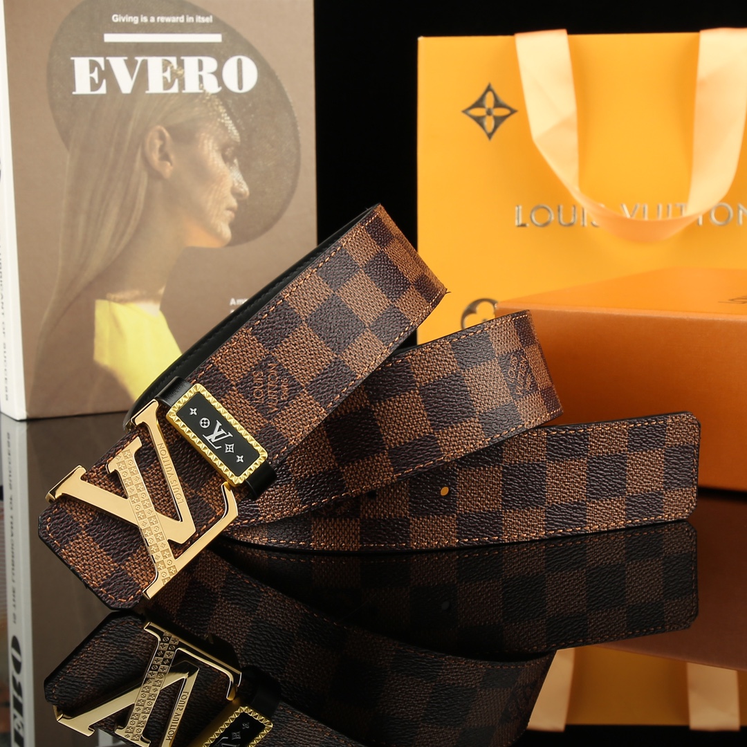 Louis Vuitton 本物のシンクロナイズドクラシックバージョンレターピュアスチールバックル