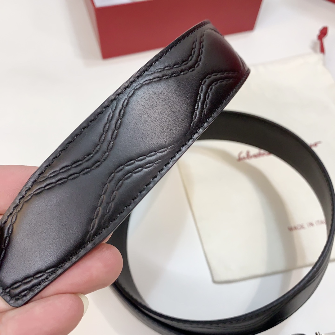 FERRAGAMO イタリア輸入革 プレミアム純鋼自動バックル