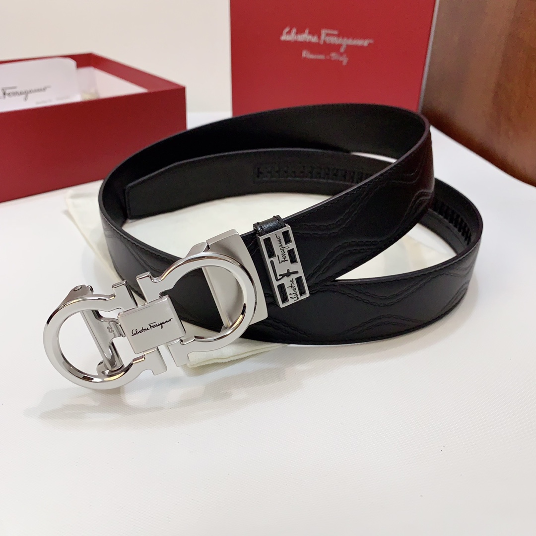 FERRAGAMO  イタリア輸入革  プレミアム純鋼自動バックル