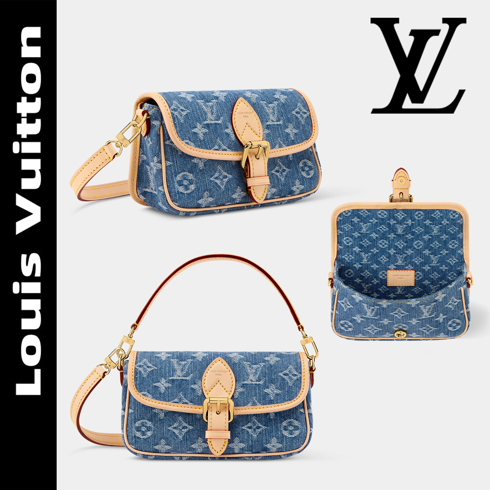 ナノ・ダイアン・モノグラム・デニム - M27700 ブルー