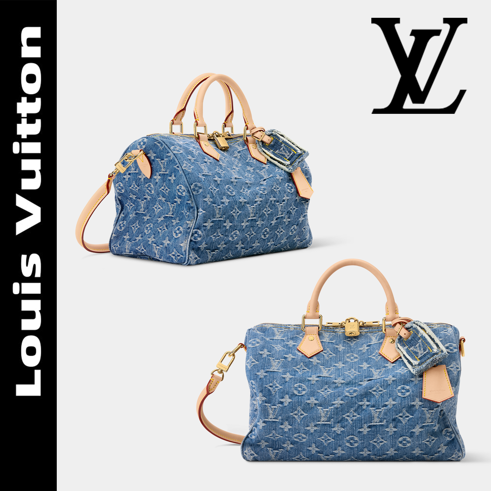 Speedy Soft 30 モノグラム デニム - M14430 ブルー