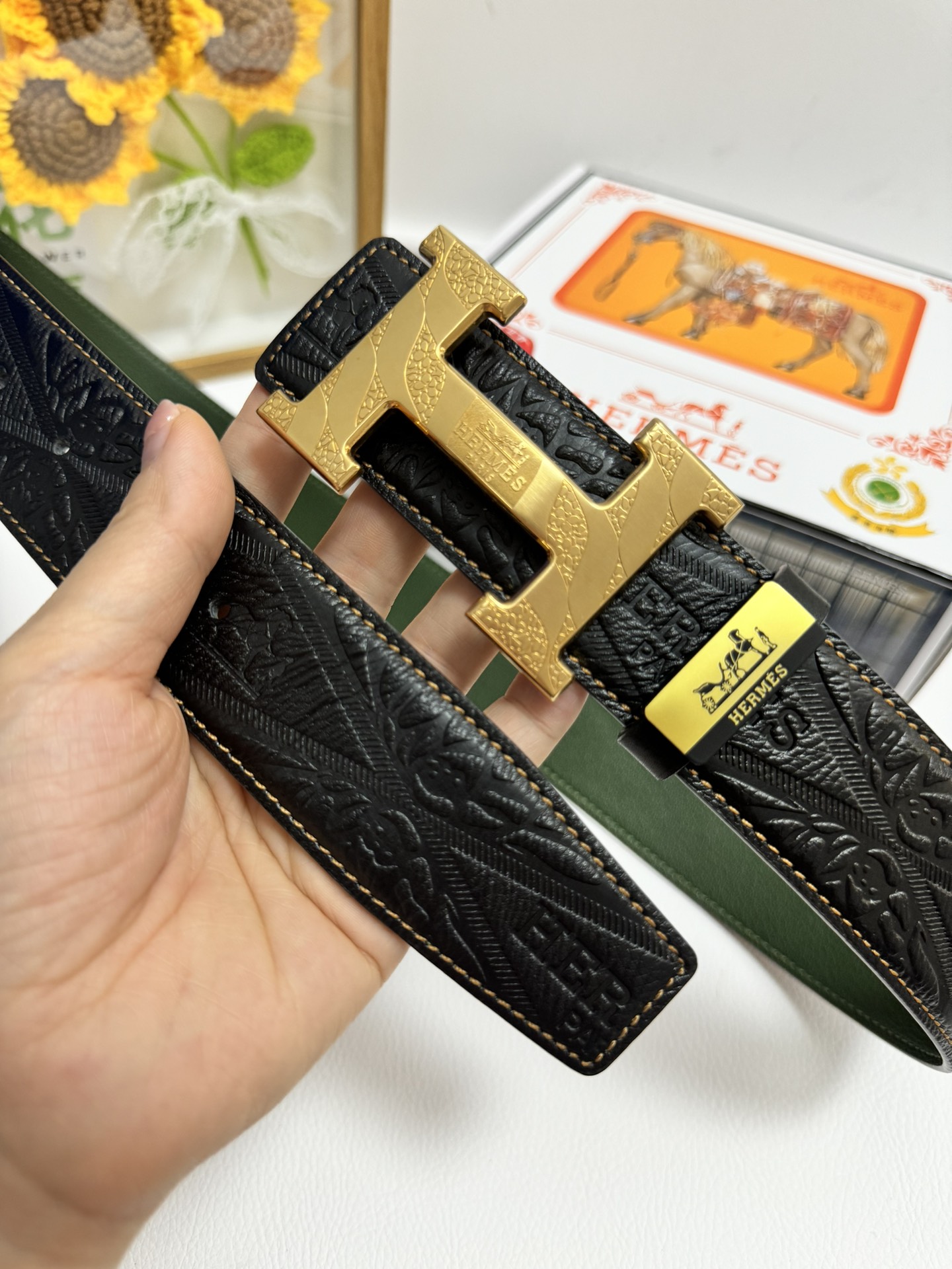 HERMES オリジナル牛革ベルト