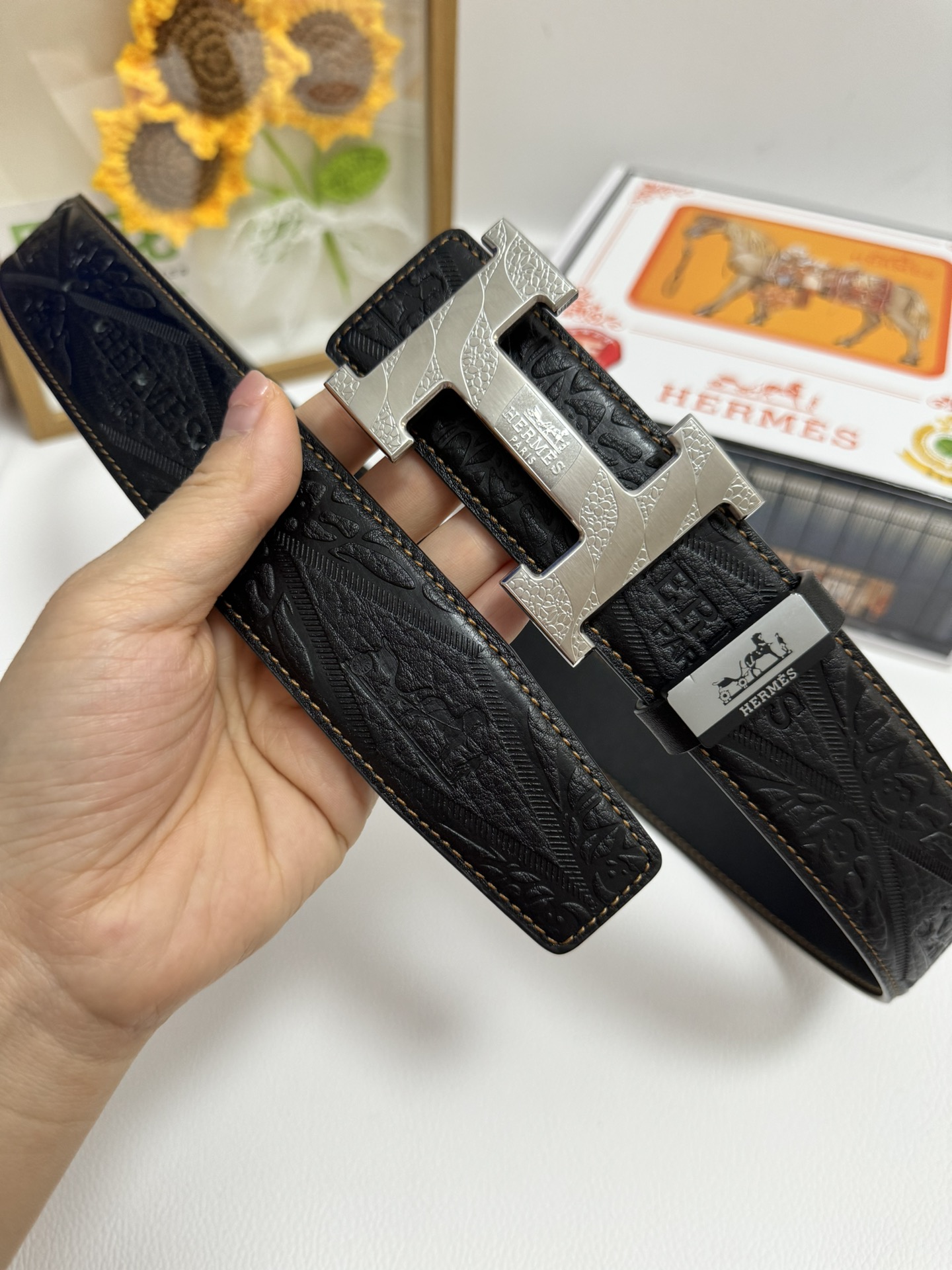 HERMES オリジナル牛革ベルト