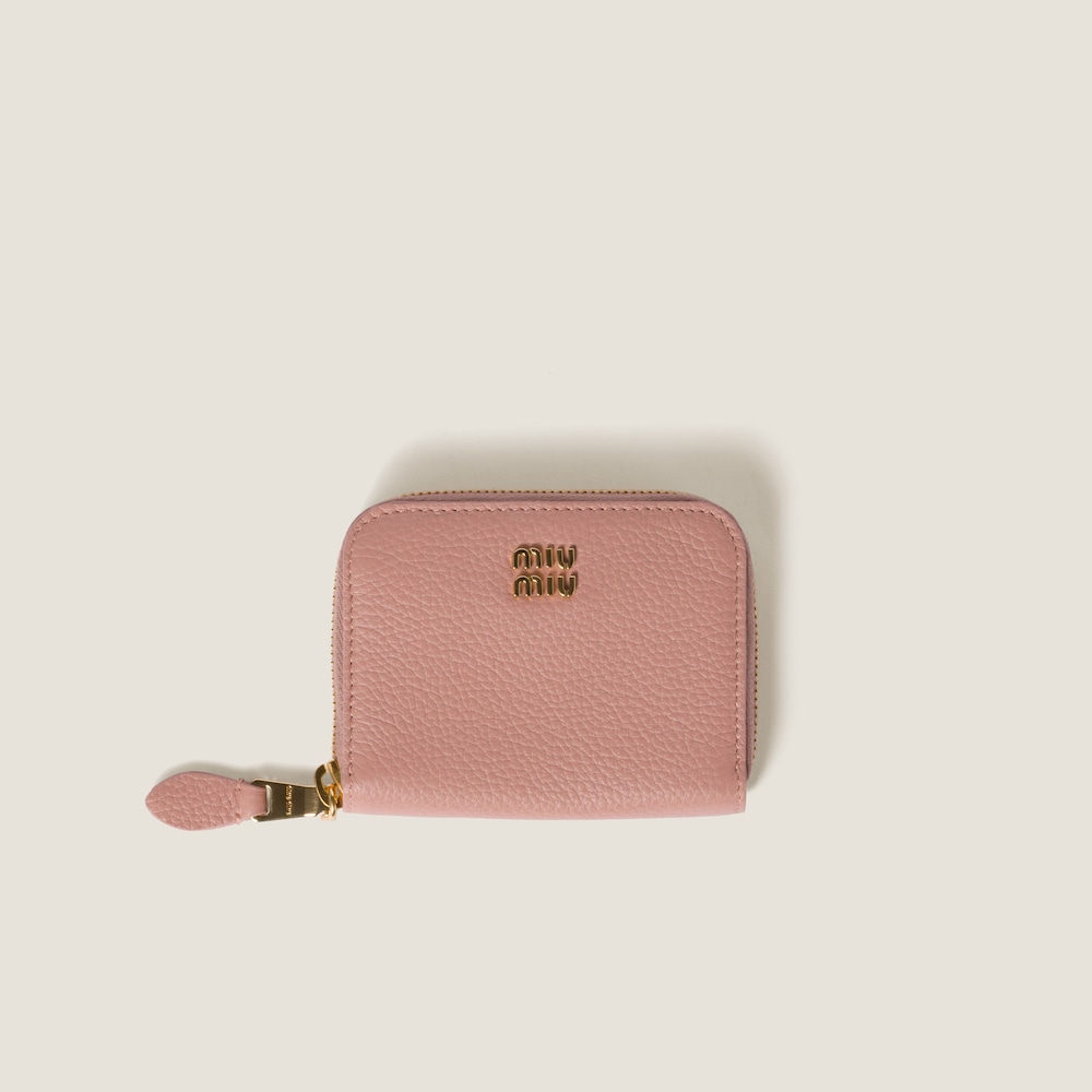 MIU MIU コインケース ピンク レザー ミニレター ミュウ ミュウ Miu Miu キーリング付き ミニポーチ コインケース