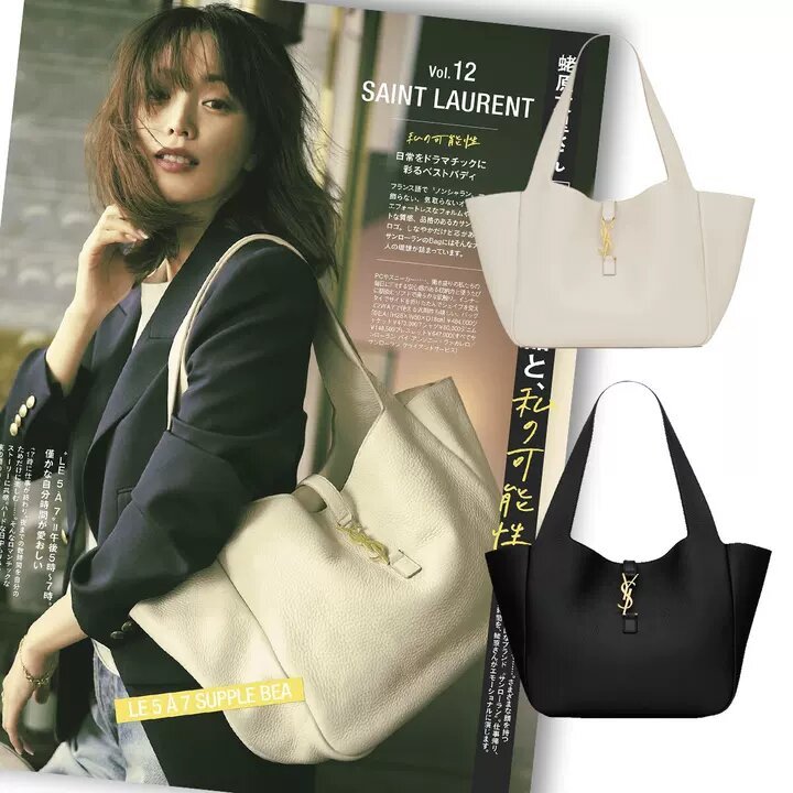 雑誌掲載｜富岡佳子さん愛用【Saint Laurent LE 5 À 7 BEA】上品な新作バッグ