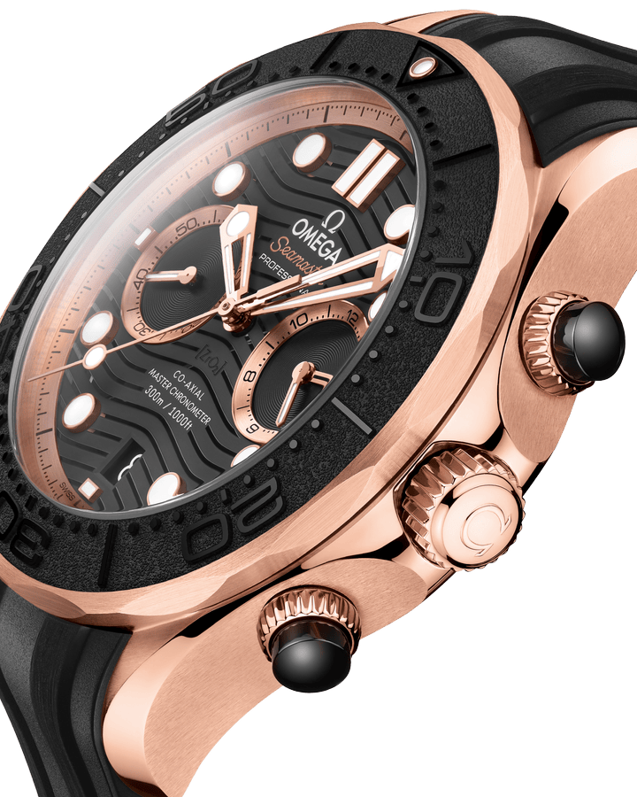 Seamaste﻿r Diver 300﻿M 42 mm, スティール ‑ セドナゴールド   ラバーストラッ﻿プ