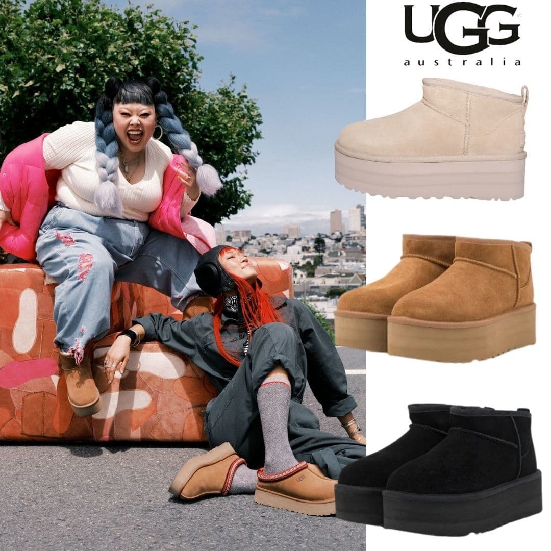 �2023秋冬シーズンに登場！❤️渡辺直美同項！UGG CLASSIC ULTRA MINI PLATFORM✨ 履き心地の良さとスタイルアップ効果を実現！