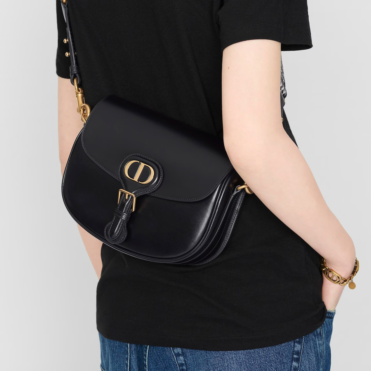 【Dior】Dior Bobby バッグ ミディアム ブラック ボックスカーフスキン