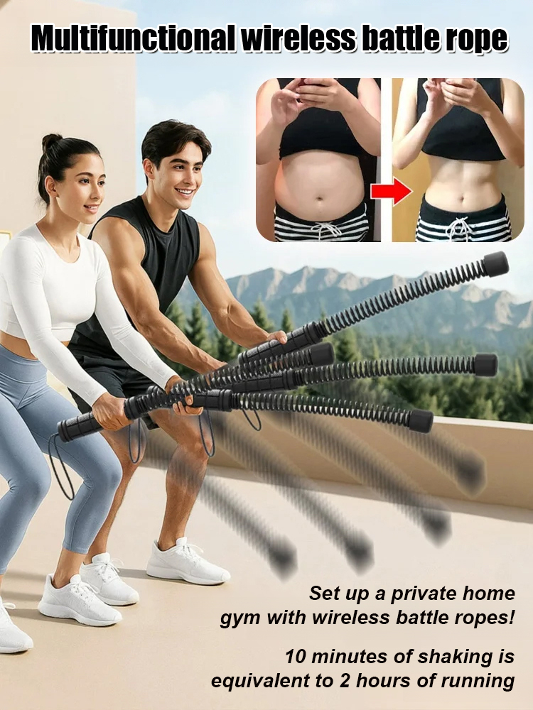 [Supermodel Essential] Cordless Spring Fitness Battle Rope