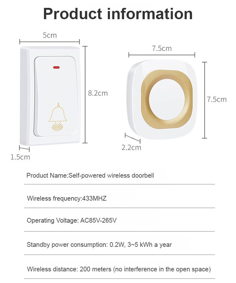 FM-Self-powered wireless doorbell