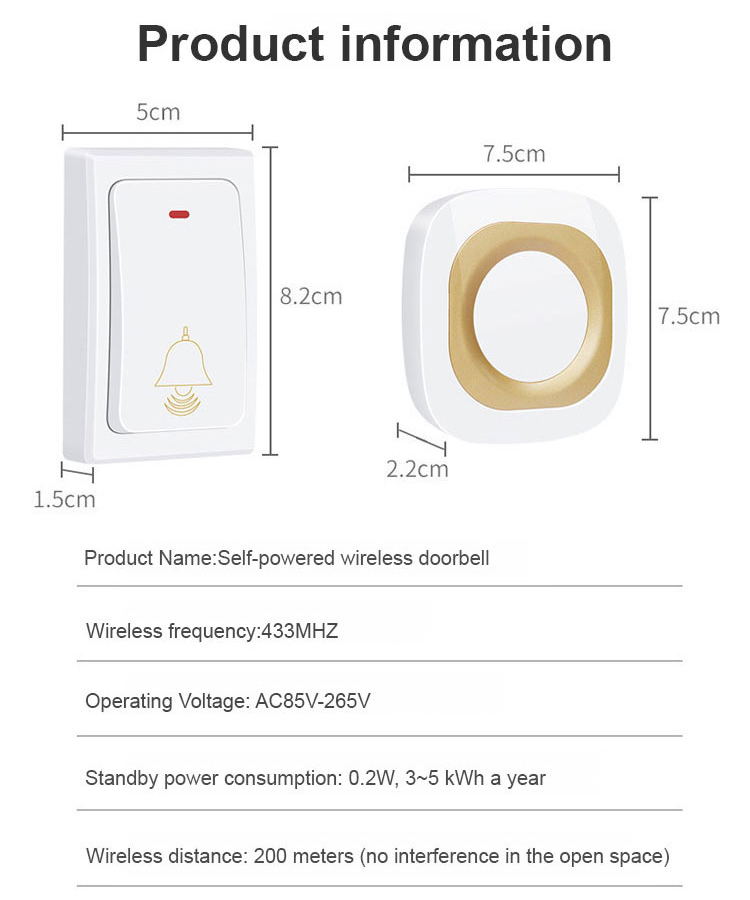 FM-Self-powered wireless doorbell