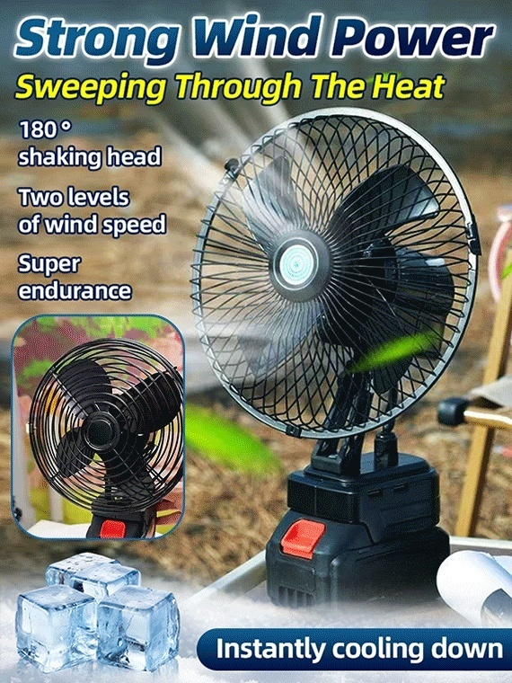 【10-year warranty】Outdoor Lithium Battery With Ultra-long Battery Life and Portable Silent Fan