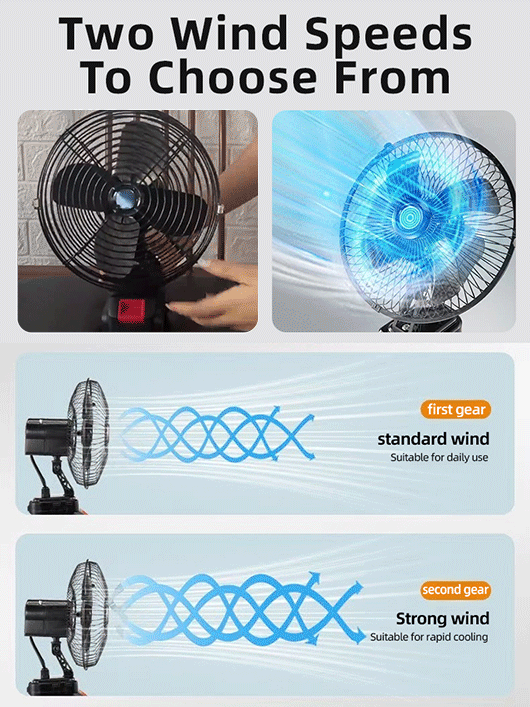 【10-year warranty】Outdoor Lithium Battery With Ultra-long Battery Life and Portable Silent Fan