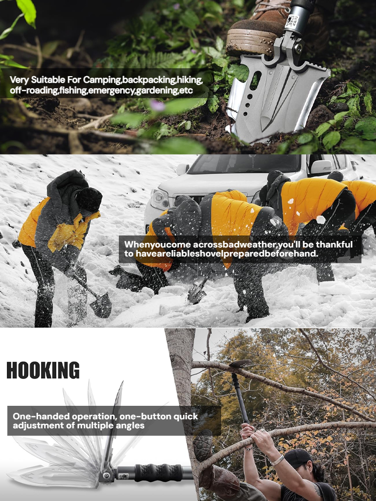 Outdoor Exploration Home Must-Have 28-in-1 Multifunctional Shovel