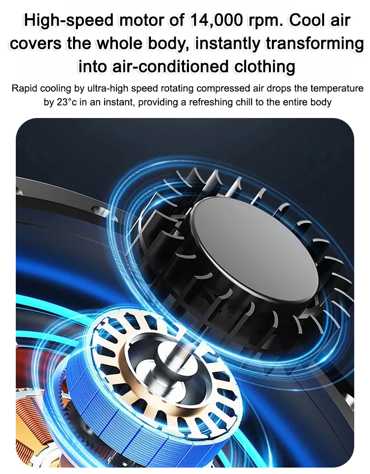 [Free Trial] AI Intelligent Cooling Chip Instant Cooling Waist Hanging Outdoor Portable Mobile Fan