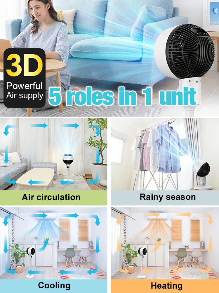 Ultra-quiet air circulation floor fan