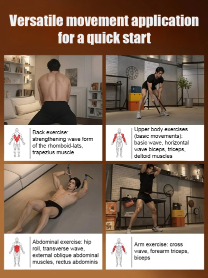 [Supermodel Essential] Cordless Spring Fitness Battle Rope