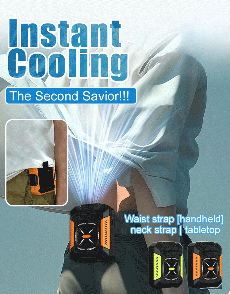 [Free Trial] AI Intelligent Cooling Chip Instant Cooling Waist Hanging Outdoor Portable Mobile Fan