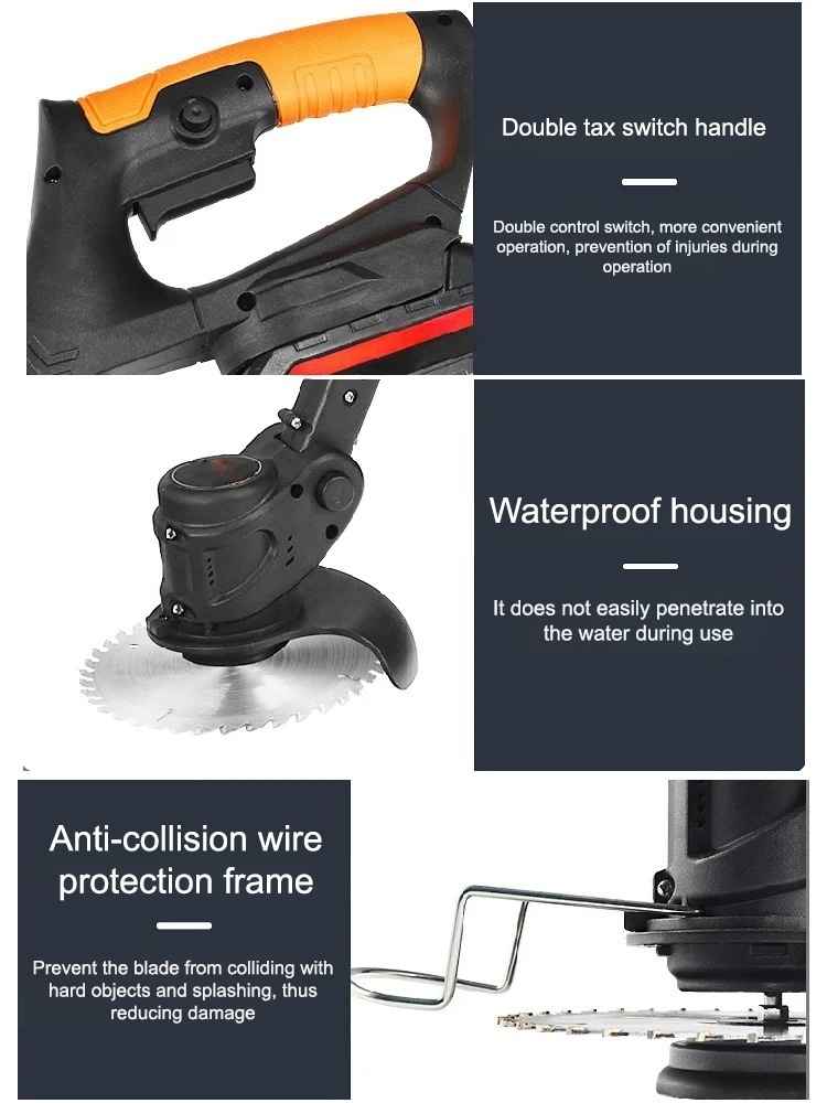 【10-year warranty】High-Efficiency All-Copper Large Capacity Lithium Battery Weed Trimmer