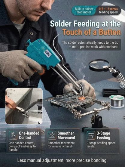 【10-second rapid heating】Automatic solder dispensing handheld soldering gun