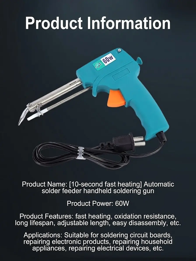 【10-second rapid heating】Automatic solder dispensing handheld soldering gun