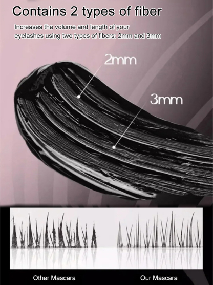 24H Anti-Smudge 3D Fiber Mascara - Volumizing & Lengthening