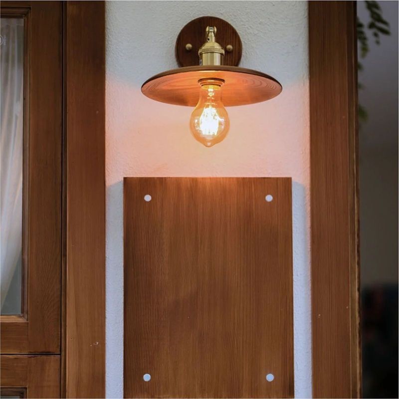 ウォールライト ブラケットライト 1灯 レトロ 木製 照明 口金E26/27 装飾照明 デザイン LED シンプル クラシック おしゃれ モダン 北欧 書斎 階段 玄関 洗面所 寝室 リビング 木 壁掛け ダイニング ナチュラル  胡桃色 和室 洋室
