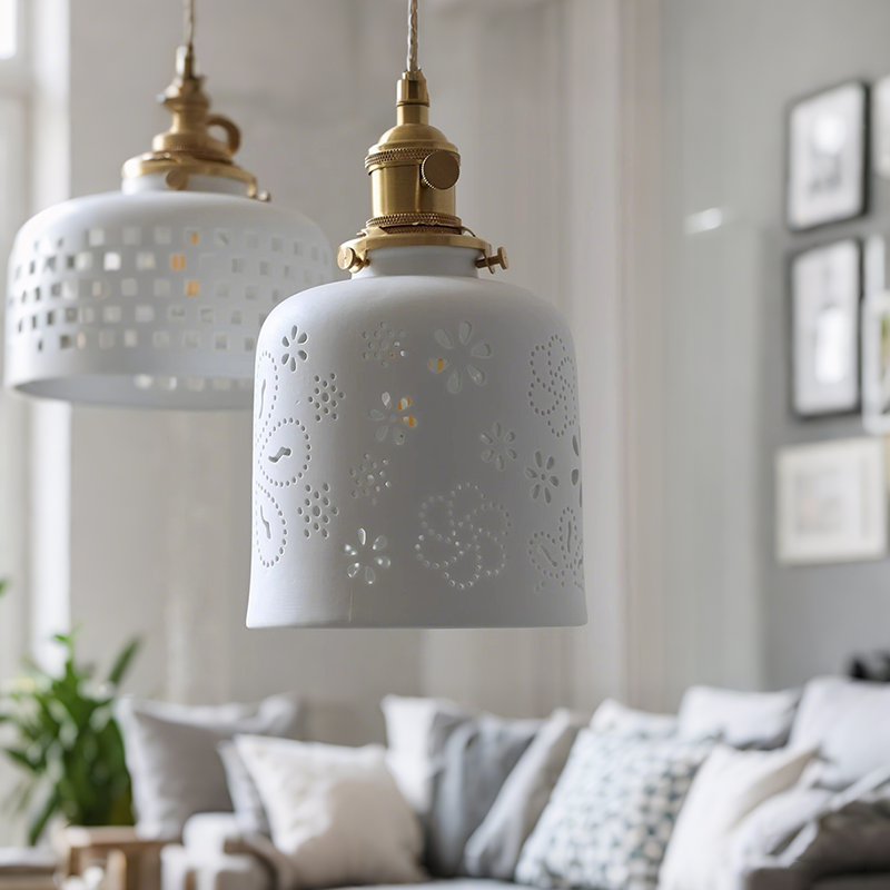 ペンダントライト 北欧 ダイニング おしゃれ 口金E26 陶器 磁器 筒型 花紋 食卓用 天井照明 レトロ ナチュラル シンプル キッチン 玄関 シーリングライト カフェ 照明 おしゃれ セラミック リビング 居間 インテリア 寝室 カントリー 小型 引越し