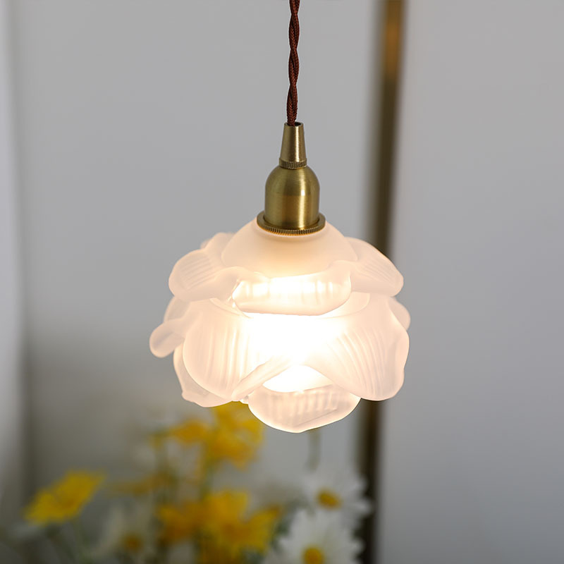 ペンダントライト 北欧 ガラス 花 花びら ダイニング おしゃれ 1灯 LED