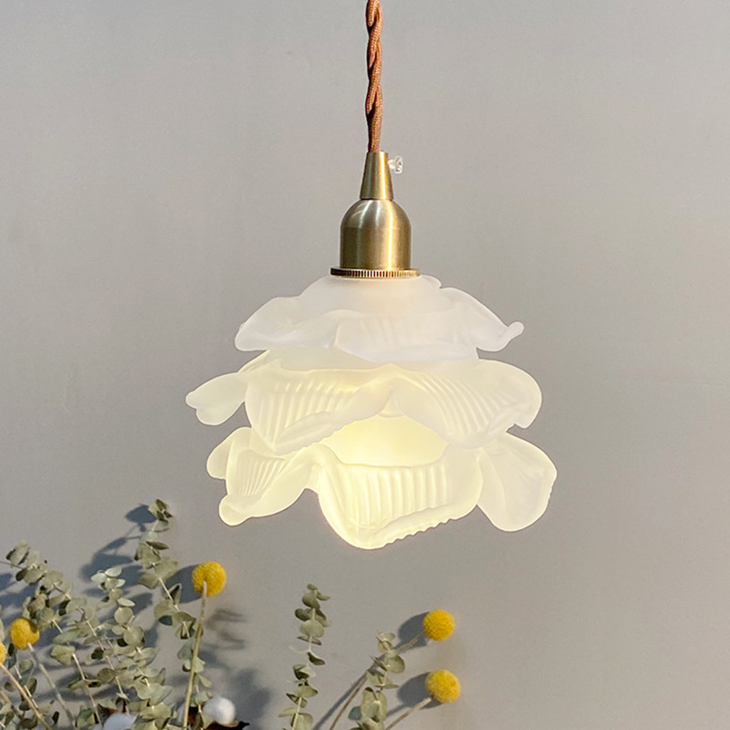 ペンダントライト 北欧 ガラス 花 花びら ダイニング おしゃれ 1灯 LED