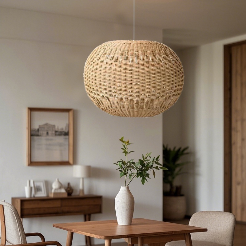 ペンダントライト ラタン 籐 和風 和室 ダイニング おしゃれ 1灯 口金E26 LED対応 モダン シンプル デザイン 照明 天井照明 シェードランプ ライト 玄関 リビング 寝室 洗面所 居間用 キッチン 引掛けシーリング 送料無料