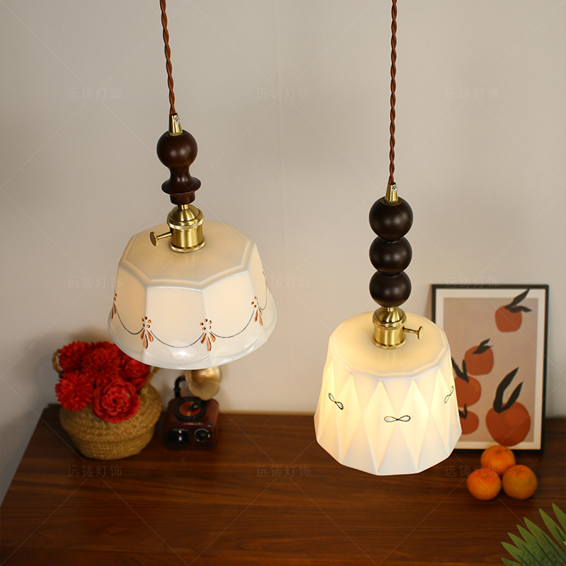 ペンダントライト おしゃれ ガラス レトロ 木 1灯 吊下げ灯 天井照明 間接照明 北欧 LED電球 洋風 キッチン 照明器具 トイレ 階段 引掛シーリング ダクトレール 電気 モダン シンプル かわいい リビング ダイニング インテリア照明 食卓 和室 癒やし 省エネ