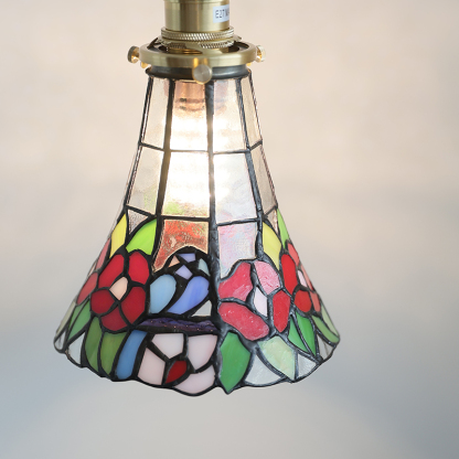 ペンダントライト ダイニング  北欧 ガラス ダクトレール用 花 1灯 E26口金 led モダン シンプル レトロ デザイン 天井照明 シェードランプ  ライト 玄関 リビング  トイレ 寝室 洗面所 居間用 キッチン 食卓用  可愛い 階段 和風 ステンドガラス 光 影 小型