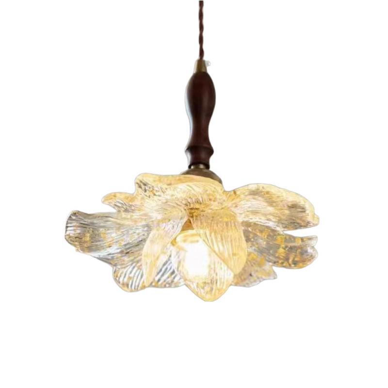 ペンダントライト 北欧 ガラス 木 花 ダイニング おしゃれ 1灯 口金E26 LED対応 アイアン 金属 モダン シンプル デザイン 照明 天井照明 ライト 玄関 リビング 寝室 洗面所 居間 キッチン ダクトレール 引掛けシーリング 北欧