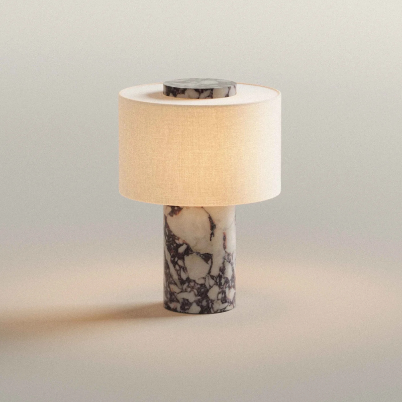 Crystal Hotel テーブルライト おしゃれ 天然大理石 マーブル ガラス ベッドライト 寝室 LED対応 間接照明 ホテル インテリア