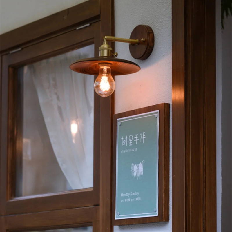 ウォールライト 1灯 レトロ 木製 照明 口金E26 装飾照明 デザイン LED シンプル クラシック おしゃれ モダン 北欧 書斎 階段 玄関 洗面所 寝室 リビング 木 壁掛け ダイニング