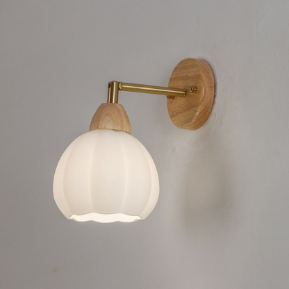 ブラケットライト ウォールライト 1灯 北欧 ガラス 花びら LED対応 アンティーク 玄関 リビング 寝室